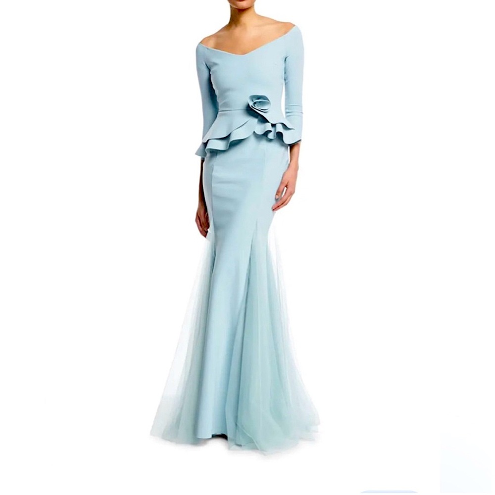 Chiara Boni La Petite Robe Light dusky blue gown